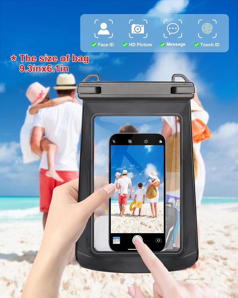 Jzocon Waterproof Phone Pouch for iPhone 16 15 14 11 Pro Max & Galaxy S24 S21 - Floating Large Capacity Dry Bag Stores Sunscreen, Sunglasses - Oversized Waterproof Bag for Beach, Swimming, Kayaking - Image 4